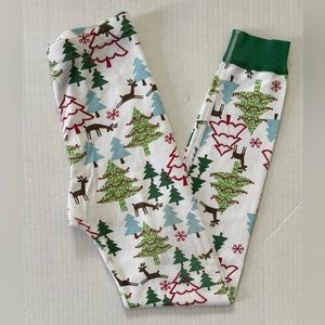 Hanna Andersson 150 (12) Organic Cotton Winter Trees Deer Christmas PJ Pants EUC